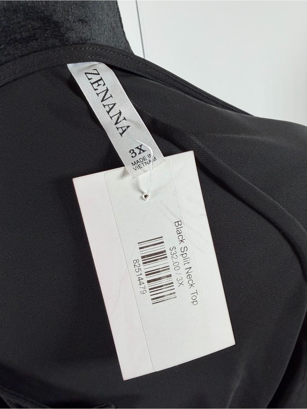 NWT Zenana Black Split Neck Tunic Top Oversized Short Sleeve Blouse 3X - Picture 5 of 6